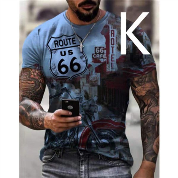 Man T-shirt Car Highway Motorcycle Hip Hop T-shirt - Image 5