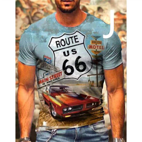 Man T-shirt Car Highway Motorcycle Hip Hop T-shirt - Image 2