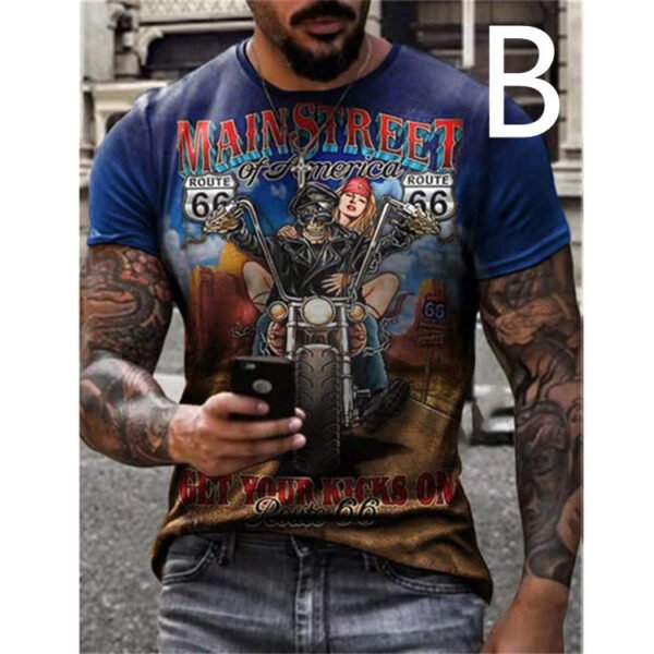 Man T-shirt Car Highway Motorcycle Hip Hop T-shirt - Image 7